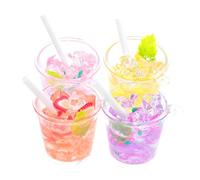 FRCOLOR 4pezzi Barattoli in Miniatura Mini Bicchiere Bottiglie Di Caramelle Di Ciondoli Per Zaini Per Ragazze Portachiavi Mini Bottiglia d Acqua