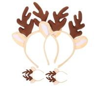 FRCOLOR 4pezzi Cercaietto Natalizio Corna Di Cervo Cercietti Decorativi Per Capelli Cercietti Da Donna Da Ragazza Per Compleanni Festa in Maschera Appuntamenti Regali