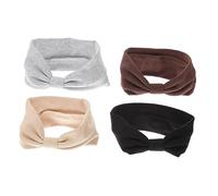 FRCOLOR 4pezzi Fasce Annodate Per Donna Fasce Larghe Elastiche Per Copricapo Lavaggio Del Viso Yoga Cucina Realizzate in Cotone Morbido e Resistente