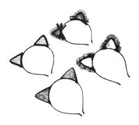 FRCOLOR 4pezzi Fascia Per Da Donna in Pizzo Accessori Per Orecchie Di Gatto Flessibili e Comode Per Ragazze