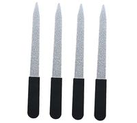 FRCOLOR 4pezzi Limette Per Unghie Acciaio Inossidabile Con Manico Silicone Antiscivolo Strumenti Per Manicure Art Professionali Per Finitura e Smerigliatura Delle Unghie