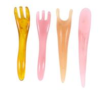 FRCOLOR 4pezzi Massaggio Gua Sha Scraping Board Raschietto Strumento per Massaggi Piastra Raschiante Viso e Corpo Realizzato in Resina di Cera d Api