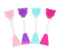 FRCOLOR 4pezzi Pennello Per Maschera Viso in Silicone Doppia Estremità Spazzola Per Pulizia Viso e Pori Applicatore Per Trucco e Cura Per Donna e Tutte Le Età