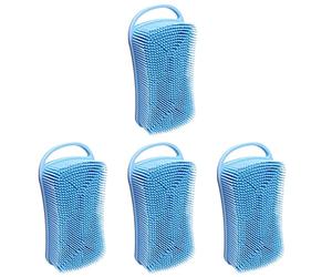 FRCOLOR 4pezzi Spazzola Da Bagno Silicone Con Gancio Spazzola Per Esfoliante Doppio Senso Per Massaggio Rilassante e Pulizia Profonda Della