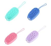 FRCOLOR 4pezzi Spazzola Per Doccia in Silicone Multiuso Per Corpo Bagno Spazzola Per Schiena Per Corpo Design Sospensione Per Pulizia Profonda e Igiene