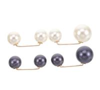 FRCOLOR 4pezzi Spille Perle Finte Anti-svuotamento Per Colletti Pz Corpetti Di Sicurezza Per Indumenti Bottoni Per Camicie Per Abbigliamento Formale e Informale