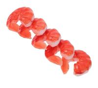 FRCOLOR 5 Modelli di Gamberetti Artificiali Realistici in Plastica Robusta per Esposizioni Cucina Decorazioni Alimentari Simulazione Gamberi Sgusciati Lifesize