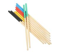FRCOLOR 5 paia Bacchette per Batteria Legno Acero Antiscivolo per Strumenti Percussione Adatte Età e Stili Musicali Durabilità e Del Suono Colori Blu Nero e Rosso