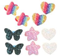 FRCOLOR 5 Paia Elastici per Chioma Paillettes Glitterate a Forma di Stella e Cuore per Coda di Cavallo per Bambine Accessori Colorati per Chioma Medi e Spessi per Feste e Viaggi