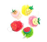 FRCOLOR 5 Pezzi Di Spugne Da Bagno Alla Frutta Luffa Esfolianti Scrub Per Doccia Creatore Di Bolle Bagno Per Il Corpo