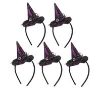 FRCOLOR 5 Pezzi Fascia Per Capelli Di Halloween Accessori Per Costumi Da Strega Cerchio Per Capelli Con Cappello Da Strega Witch Hat Hairband Purple