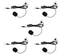 FRCOLOR 5 Pezzi Microfono a Clip Lavalier Nero per Telefono, Microfono Versatile per Interviste e Trasmissioni in Diretta, Accessorio Professionale per Conferenze e Visite Guidate