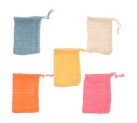 FRCOLOR 5 Pz Borsa Portasapone Sapone Elastico Elevato Sapone Rotondo Ciotola Dell'acqua Per Cani Sacchetto Per Schiuma Di Sapone Smalto Commerciale Sapone Per La Pulizia Lino Di Cotone