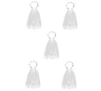 FRCOLOR 5 Pz Ghirlanda Di Filati Di Testa Di Fiori Boho Velo Da Sposa Fascia Di Fiori Copricapo Da Sposa Per Il Matrimonio Ghirlanda Di Fiori Da Sposa Ragazze Bianca Plastica