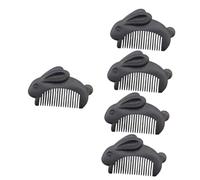 FRCOLOR 5 Pz pettine da coniglio pettine delle ragazze spazzola per ricci nascita di sandalo lumino brush piccolo di legno tascabile portatile Black