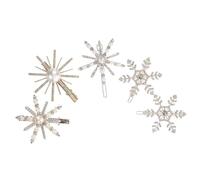 FRCOLOR 5 Pz Tornante Accessori Per Per Matrimonio Da Donna Costume Fiocco Di Neve Glitterato Bobby Piccoli Fermagli Per Gemme Per Imitazione Diamante Silver