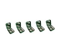 FRCOLOR 5 Set custodia per lenti a contatto caso di contatto organizzatore di lenti per occhi strumento di rimozione dei contatti casi di contatto porta lenti per il trucco plastica Green