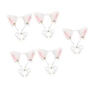 FRCOLOR 5 Set fascia per orecchie di gatto collana di volpe accessori per costumi da gatto collane gotiche adorabile copricapo con orecchie di gatto fasce per la testa pizzo bianca
