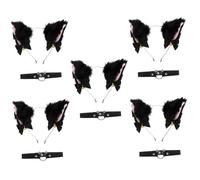 FRCOLOR 5 Set fascia per orecchie di gatto collari da parto orecchie cosplay di gatto party decorazioni feste arredamento collane copricapo cosplay forniture per cosplay tessuto rosa