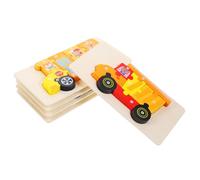 FRCOLOR 5 set Puzzle Educativo in Legno per Anni Veicoli Auto dei Pompieri Ribaltabile Autobus Treno Auto della Giocattolo Montessoriano Sicuro con Bordi Lisci per Sviluppo Cognitivo e