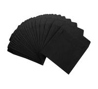 FRCOLOR 50 Pezzi Bustine per Cd in Carta Kraft Vintage Custodie per Dvd e Dischi con Protezione Robusta Eleganti Buste Quadrate Nere per Confezioni Regalo e Conservazione