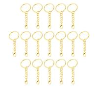 FRCOLOR 50 Pezzi Moschettoni in Metallo a Forma di Aragosta Anelli Portachiavi, Chiusure Resistenti per Creazione Portachiavi Fai da Te e Accessori Artigianali, per Uso Quotidiano