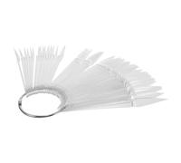 FRCOLOR 50pezzi Fan Shaped Nail Art Display Tips Pratici Sticks Per Unghie Colorate Palette Trasparenti Per Manicure Art