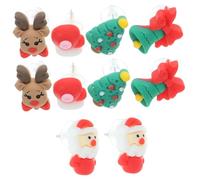 FRCOLOR 5paia Orecchini di Natale Bottone Orecchini per Donne in Resina Elementi Natalizi Accessori per Feste di Natale Regali per Compleanno