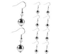 FRCOLOR 5paia Orecchini Pendenti da Donna Specchio in Argento Orecchini da Discoteca per Feste Tema Accessori Moda Retrò Design Brillante e Leggero per Compleanni e Feste