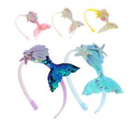 FRCOLOR 5pezzi Copricapo Da Fatina Paillettes Fascia Per Capelli Con Conchiglia Scintillante Accessori Per Capelli Per Bambini Per Feste Di Compleanno e Cosplay