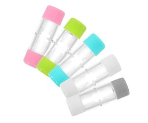 FRCOLOR 5pezzi Custodia per Lenti Rgp Doppia Testa Chiusura Ermetica Supporto Barilotto Trasparente per Conservazione delle Lenti Contatto Portatile Adatto ai Viaggi Uso Quotidiano