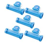 FRCOLOR 5pezzi Spremi-dentifricio Ventosa Blu Dispenser Manuale Per Tubetti Anti-spreco e Facile Da Usare Per Bagno e Cosmetici
