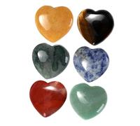 FRCOLOR 6 Pezzi Di Pietre Preziose Dellamore Lucidate Pietre Decorative in Cristallo A Forma Di Cuore in Miniatura Per La Casa Lufficio Il Tavolo