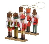 FRCOLOR 6 Pezzi Pupazzo Schiaccianoci Natalizio da Appendere in Legno per | Decorazione per Festa di Natale, Stile Chic e Grazioso, Richiama la Storia Classica del Soldatino