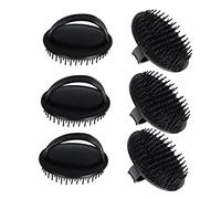 FRCOLOR 6 Pezzi Spazzola Per Shampoo e Massaggio, Design Migliorato Per Presa Comoda, Adatta a Chioma Ruvidi e Densi, Per Uso Domestico, Colore Nero