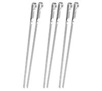 FRCOLOR 6 Pezzi Spiedini Barbecue in Acciaio Inox, Spiedini da Grill a Clip Tipo Penna, Argento, per Kebab e Alimenti, per Barbecue e Uso All'aperto