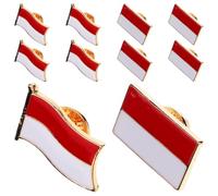 FRCOLOR 6 pezzi Spilla in Metallo con Bandiera Indonesia Distintivo per Abbigliamento Leggero e Resistente Accessorio Decorativo per Feste e Cerimonie Regalo per Uomo e Donna