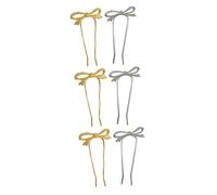 FRCOLOR 6 Pz Fiocco Forcina A U Fermagli Per Capelli Di Cristallo Fermaglio Per Capelli Con Strass Bling Sposa Forcella Per Capelli In Stile Semplice Fiocco Clip Per Capelli Pettine Delle Signore