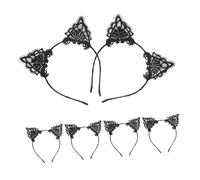 FRCOLOR 6pezzi Cerchietto Con Orecchie Gatto in Pizzo Cerchietto Per Con Orecchie Accessori Per Per Feste Halloween e Outfit Quotidiani