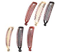 FRCOLOR 6pezzi Fermaglio Per Acconciatura in Strass Fermaglio Per Capelli Dentato Forcina Stile Casuale Mantiene i Capelli Ben Saldi Sagoma Di Pesce Adatto Per Uso Quotidiano