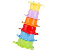 FRCOLOR 6pezzi Tazze Impilabili Per Ragazzo Ragazza Tema Oceano Giocattoli Educativi in Resistente e Colorata Per Sviluppare Abilità Motorie Sottili e Coordinazione Mano-occhio Per Bimbi e