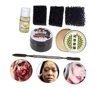 FRCOLOR 7pezzi Trucco Speciale Sulla Cera Per Cicatrici Finte Spugna Per Effetti Speciali Gel Di Sangue Finto Spatola Per Applicazione Adatto Per Halloween Feste Di Travestimento Teatro e