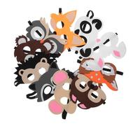 FRCOLOR 8 Maschere Animali Colorate per Feste Maschere Cartoon Riutilizzabili per Compleanni e Masquerade Morbide e Confortevoli con Gufo Coniglio Panda Riccio Volpe