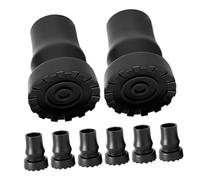 FRCOLOR 8 Pezzi Gomma Antiscivolo per Bastone da Passeggio Punta in Gomma Resistente con Base Larga Accessori di Ricambio per Stampelle e Bastoni Camminata Nero