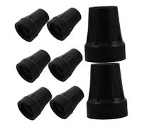 FRCOLOR 8 pezzi Gommini Antiscivolo per Bastoni Passeggio Anziani Punta in Gomma Spessa e Resistente Supporto Sicuro per Camminata e Stazione Ricambio Facile per Stampelle e Deambulatori