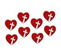 FRCOLOR 8 Pezzi Spilla Forma di Cuore con Croce Rossa per Beneficenza Simbolo di Solidarietà e Consapevolezza Carità Accessorio Elegante per Eventi di Raccolta Sangue