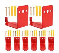 FRCOLOR 8 Pezzi Supporto per Estintore da 20lb con Gancio a Forma e Fori Inclinati, Struttura in Ferro Resistente, Montaggio a Parete con Hardware Incluso per Corridoi e Gestione Proprietà