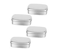 FRCOLOR 8 Pz Portasapone Quadrato Organizzatore Della Custodia Per Il Trucco Mini Candele Sapone Da Viaggio Contenitori Barattoli Di Crema Viaggiare Tè Scatola Di Alluminio