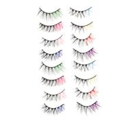 FRCOLOR 8paia Colored False Eyelashes for Women Natural Look Faux Lashes for Cosplay Special Events Soft Comfortable Multi-layered Design