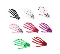 FRCOLOR 8pezzi Fermaglio Per Di Scheletro Forcina Fluorescente Fermaglio Per Di Artiglio Per Donne e Ragazze Per Halloween